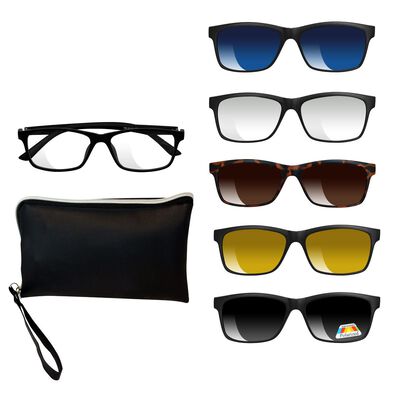 Armaz&oacute;n + 5 Clips Solares Dachuan Negro 2215 Unisex