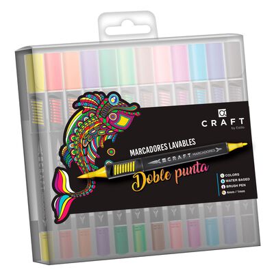 12 Marcadores Craft lavables doble punta