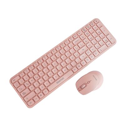 Teclado+ Mouse Inal&aacute;mbrico Durazno Geartek