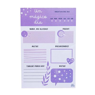Planificador Diario un m&aacute;gico d&iacute;a 50 hojas