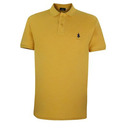 Playera Polo Club Mc Liso Algod&oacute;n Ch Mostaza