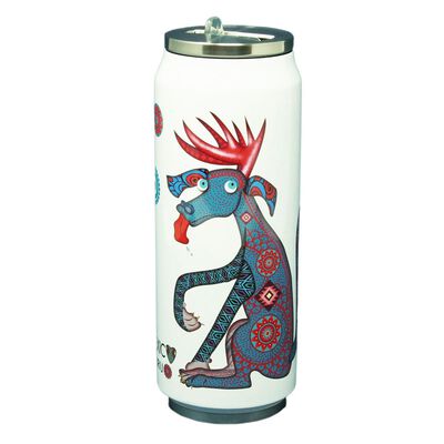 Termo Alebrijos doble acero con popote 500 ml