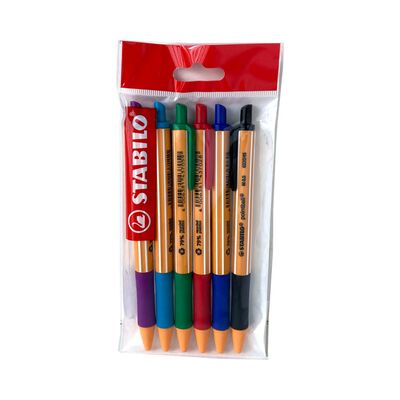 Set Eco Pack Stabilo 6 Bol&iacute;grafos Retr&aacute;ctil Multicolor