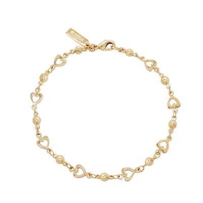 Pulsera Cadena con Corazones Calados y Beads Mossimo