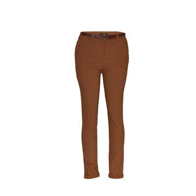 Pantal&oacute;n recto liso con cintur&oacute;n a tono Philosophy talla grande color cafe medio modelo P2287N..