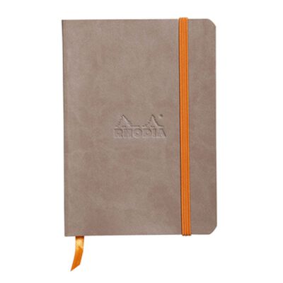 Libreta Rhodia A6 Pasta Suave Puntos Color Taupe