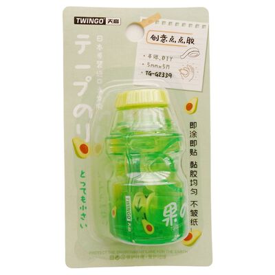 Adhesivo en cinta con forma de botellita Verde