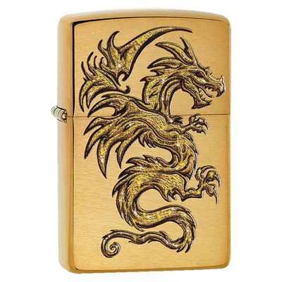 Encendedor Zippo Color Dorado Dise&ntilde;o Drag&oacute;n
