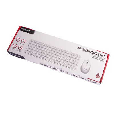 Kit Geartek Teclado+Mouse Inal&aacute;mbrico Blanco