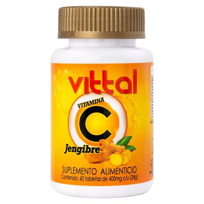 Vittal C"  Jengibre y Curcuma  60 tabletas"