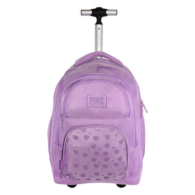 Mochila Porta Laptop Rodante Lila Pink Label