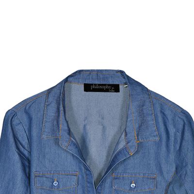 Blusa lisa con elevación en manga para mujer Philosophy   Talla Grande