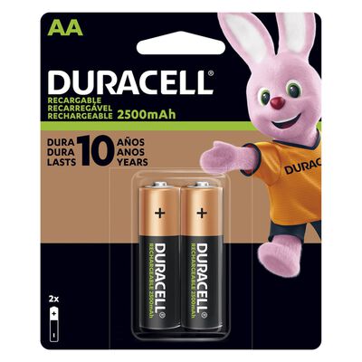 Pila Duracell Recargable AA 2 piezas