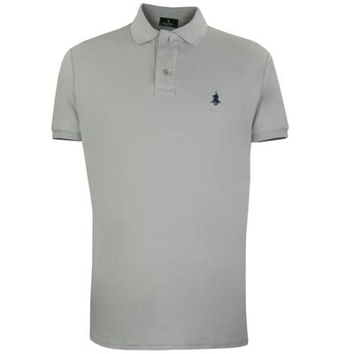 Playera Polo Club Mc Liso Algod&oacute;n Xg Gris