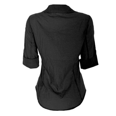 Blusa lisa con elevación en manga para mujer Philosophy Talla Chica