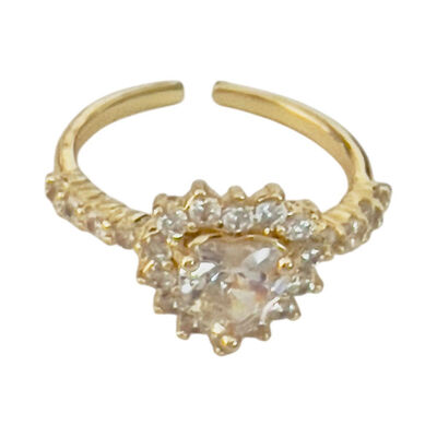 Anillo Coraz&oacute;n Chapa de Oro Dorado Golden Wishes