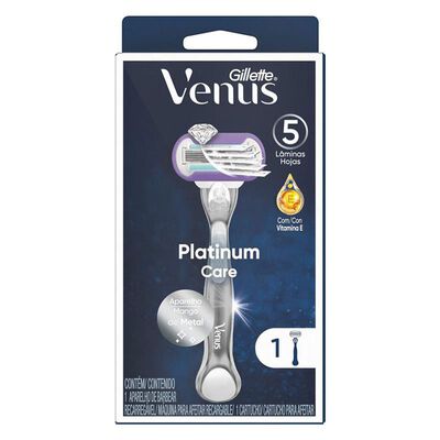 Kit Rastrillo para Afeitar Recargable Gillette Venus Platinum Care + Repuesto para Afeitar